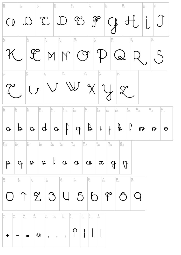 Atlas Eternal 78 font map